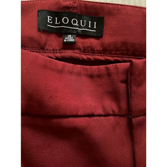 Eloquii Pants 18 Burnt Orange Straight Leg Stretch Business Casual Corpcore Chic - Picture 4 of 6